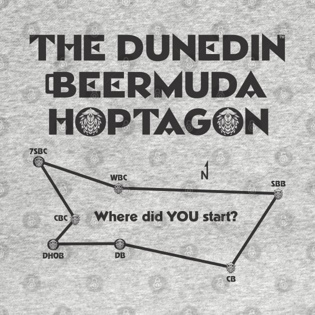 Dunedin Beermuda Hoptagon 2 sided (BLACK INK) by SaKaNa